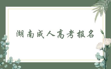 湖南成人高考報名